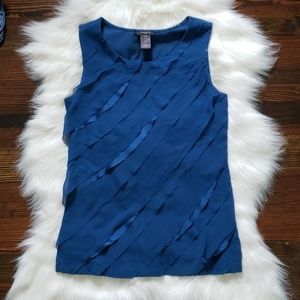 Ann Taylor raw edged ruffled tank top